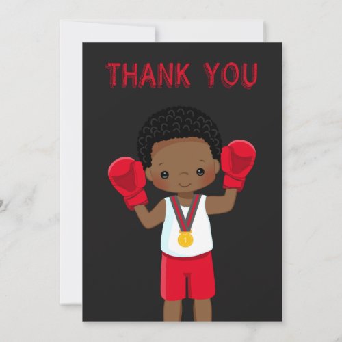 Boxing Match Birthday Thank You Card