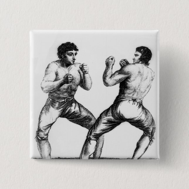 Boxing Match Pinback Button (Front)