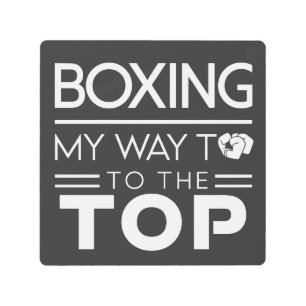 Boxing Motivation Quote Bold Minimal Typography Metal Print