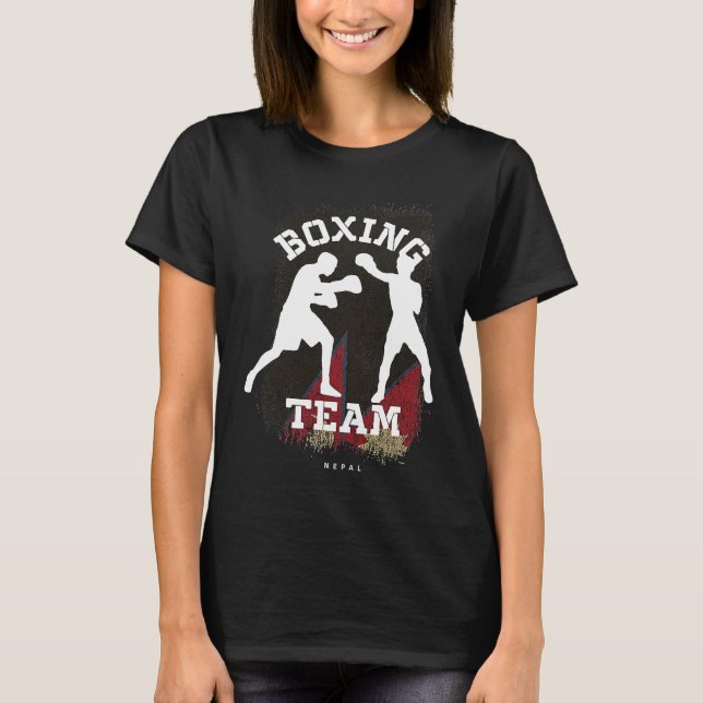 Boxing Nepal Combat Sports Fighter Boxing T-Shirt (Front)