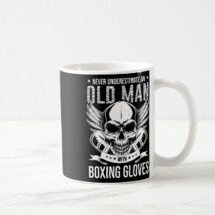 Boxing Never Underestimate An Old Man With Boxing  Coffee Mug