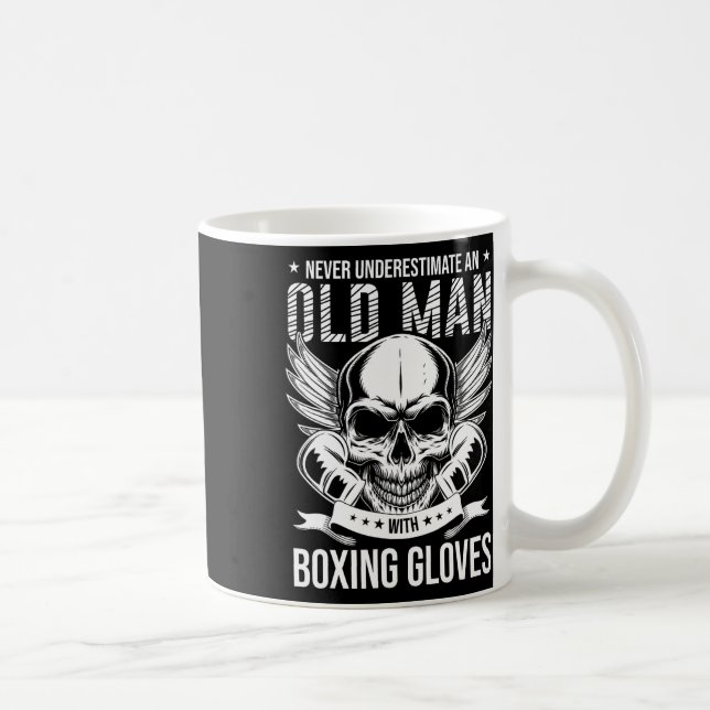 Boxing Never Underestimate An Old Man With Boxing  Coffee Mug (Right)