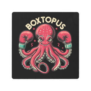 Boxing Octopus - Boxtopus Metal Print
