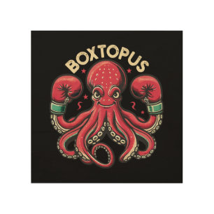 Boxing Octopus - Boxtopus Wood Wall Art