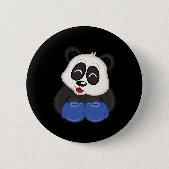 Boxing - Panda Bear  Button (Front)