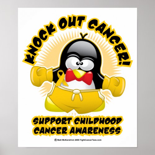 Boxing Penguin Childhood Cancer Poster