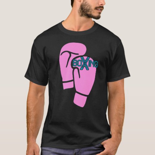 Boxing Pink Boxing Gloves Boxer Women Girls T_Shirt