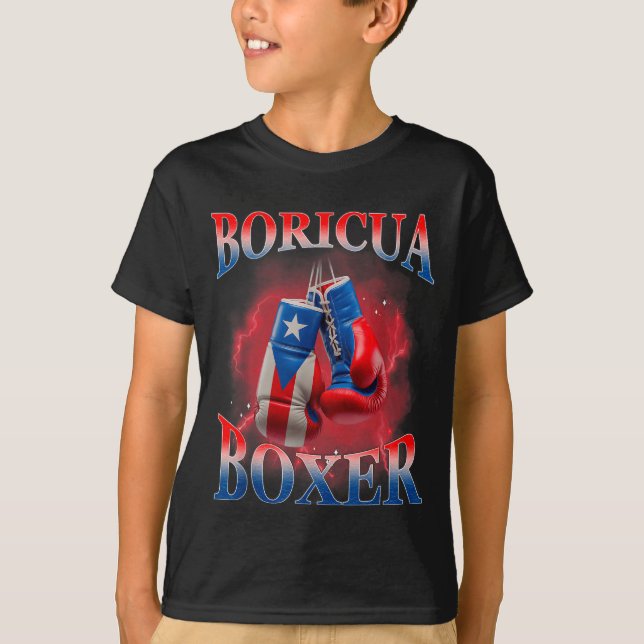 Boxing Puerto Rico Boricua Boxer Puerto Rican  T-Shirt (Front)