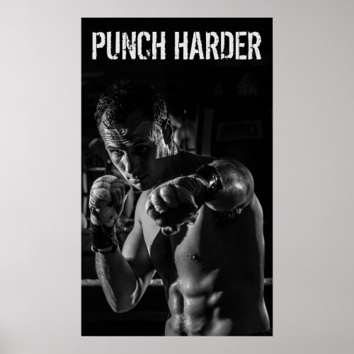 Boxing Punch Workout Motivational Poster