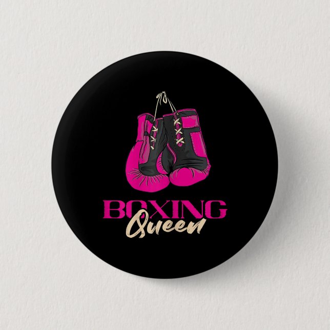 Boxing Queen Kickboxer Kickboxing Boxing Gloves Bo Button (Front)