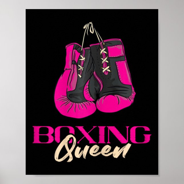 Boxing Queen Kickboxer Kickboxing Boxing Gloves Bo Poster (Front)
