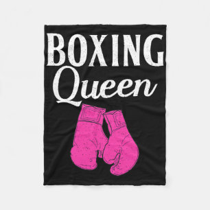 Boxing Queen Sport Fighting Boxer Fleece Blanket