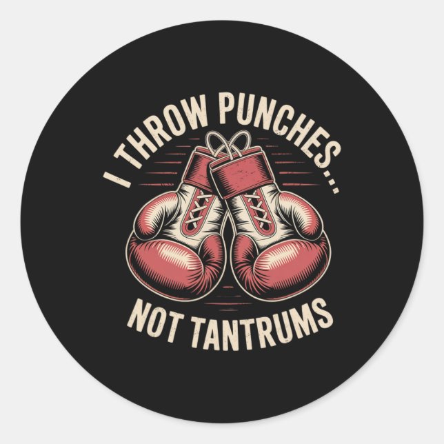 Boxing Quote Meme Strong Punches Zero Drama Punch  Classic Round Sticker (Front)