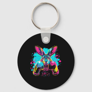 Boxing Rabbit With Boxing Gloves Kickboxing Funny Keychain