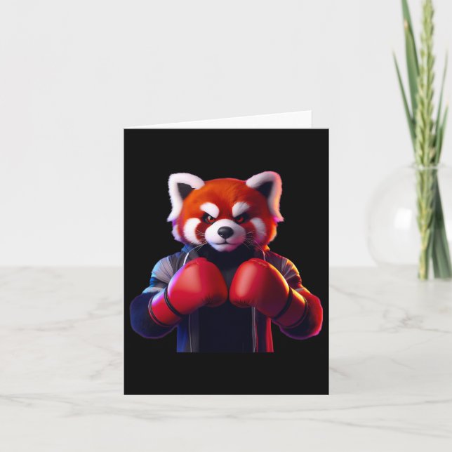 Boxing Red Panda Boxer Kickboxer Mma Fighter Comba Card (Front)