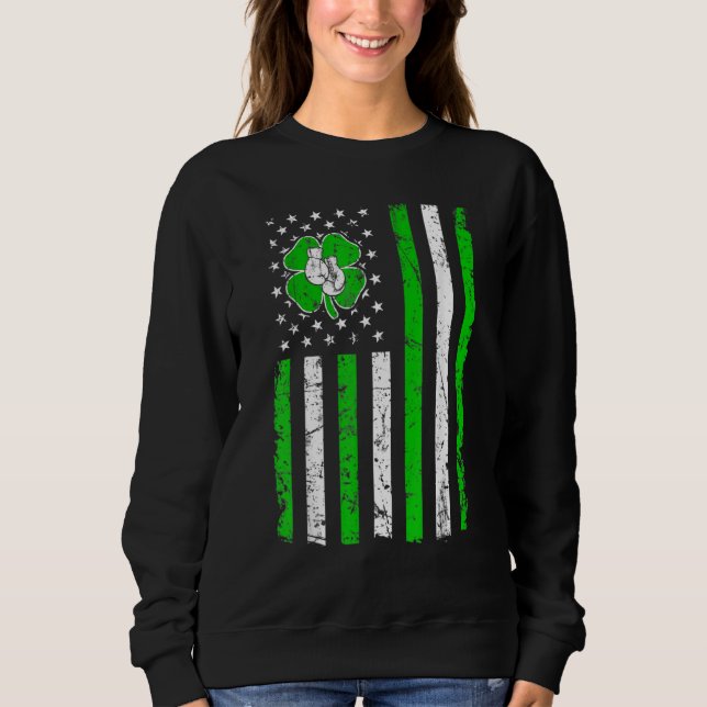 Boxing Retro St Patricks Day Irish Sport American  Sweatshirt (Front)
