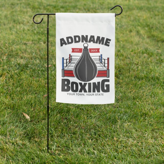 Boxing Ring ADD NAME Boxer Gym Speed Bag Garden Flag (In SItu)