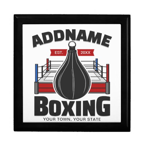 Boxing Ring ADD NAME Boxer Gym Speed Bag Gift Box