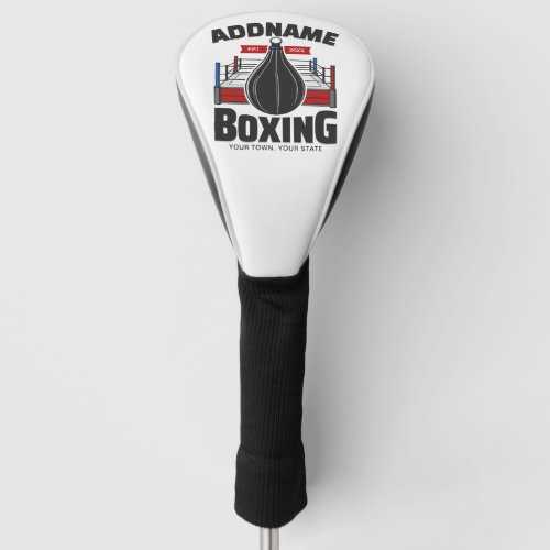 Boxing Ring ADD NAME Boxer Gym Speed Bag Golf Head Cover
