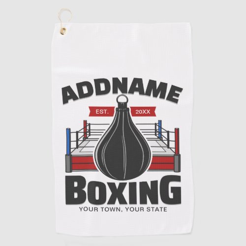 Boxing Ring ADD NAME Boxer Gym Speed Bag Golf Towel