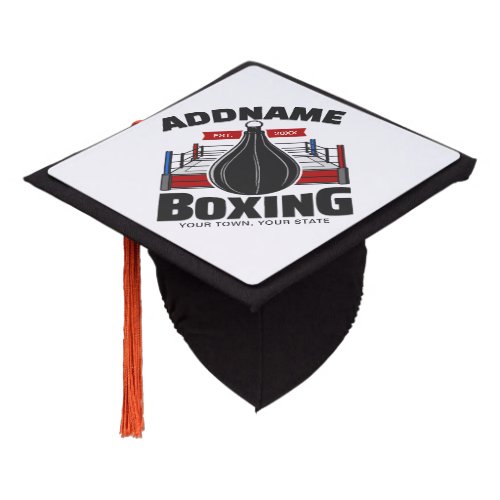 Boxing Ring ADD NAME Boxer Gym Speed Bag Graduation Cap Topper