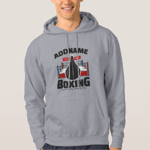 Boxing Ring ADD NAME Boxer Gym Speed Bag Hoodie