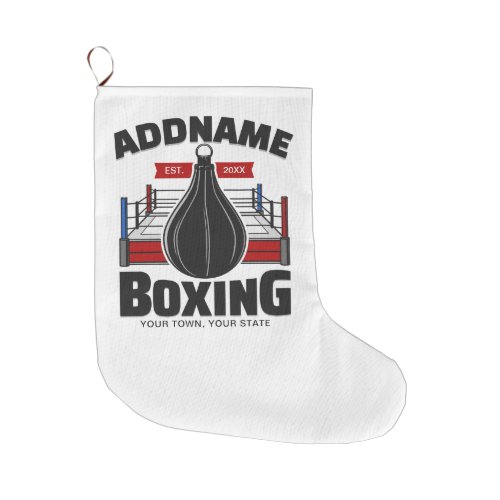Boxing Ring ADD NAME Boxer Gym Speed Bag Large Christmas Stocking