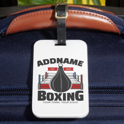 Boxing Ring ADD NAME Boxer Gym Speed Bag Luggage Tag