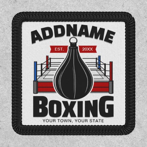 Boxing Ring ADD NAME Boxer Gym Speed Bag Patch