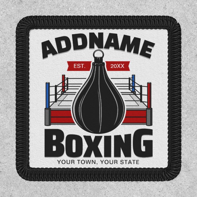 Boxing Ring ADD NAME Boxer Gym Speed Bag Patch (Front)