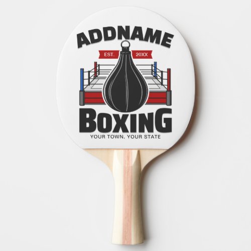 Boxing Ring ADD NAME Boxer Gym Speed Bag Ping Pong Paddle