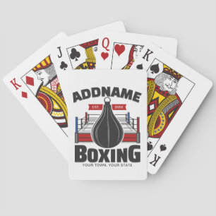 Boxing Ring ADD NAME Boxer Gym Speed Bag Poker Cards