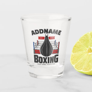Boxing Ring ADD NAME Boxer Gym Speed Bag Shot Glass