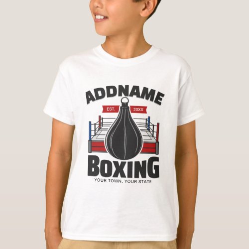 Boxing Ring ADD NAME Boxer Gym Speed Bag T_Shirt