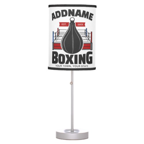 Boxing Ring ADD NAME Boxer Gym Speed Bag Table Lamp