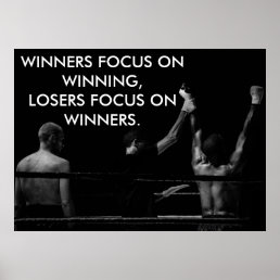 Boxing Ring Motivational Winning Quote Poster