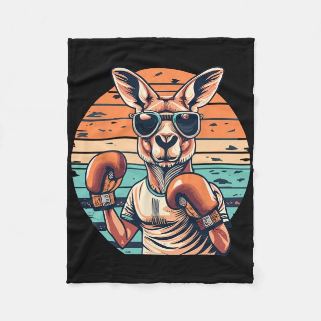 Boxing Roger Australian Kangaroo Boxing Boxer Kang Fleece Blanket (Front)