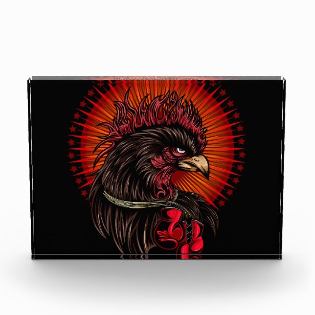 Boxing Rooster Acrylic Award (Front)