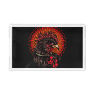 Boxing Rooster Acrylic Tray