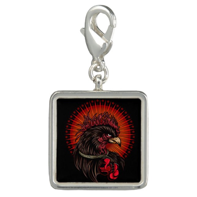 Boxing Rooster Charm (Front)