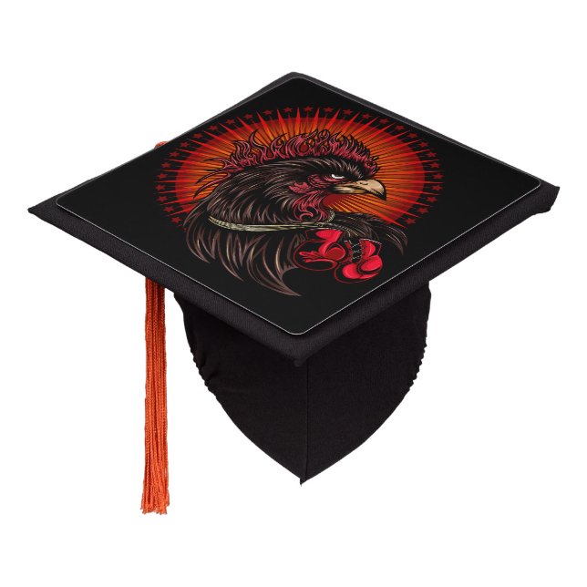 Boxing Rooster Graduation Cap Topper (Angled)