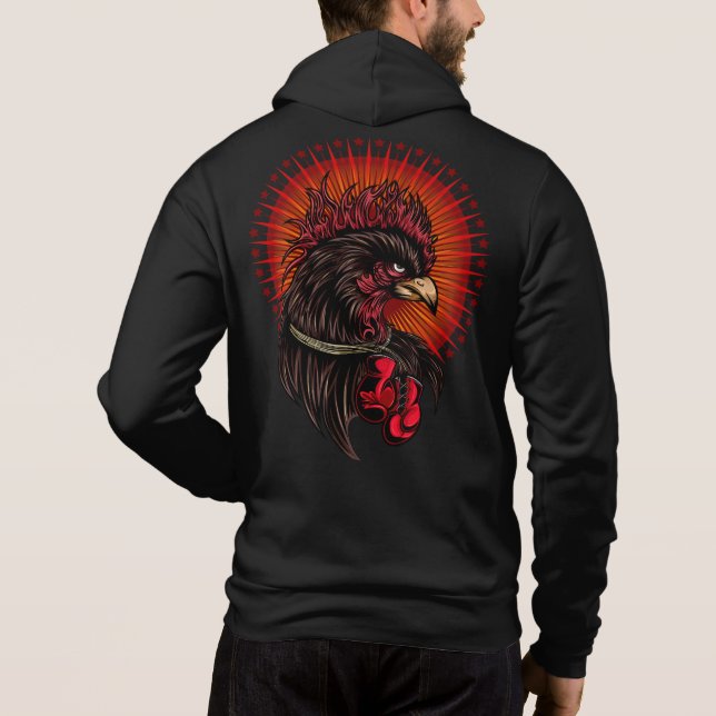 Boxing Rooster Hoodie (Back)