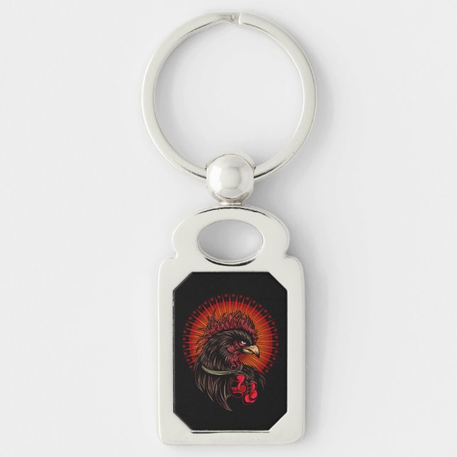 Boxing Rooster Keychain (Front)