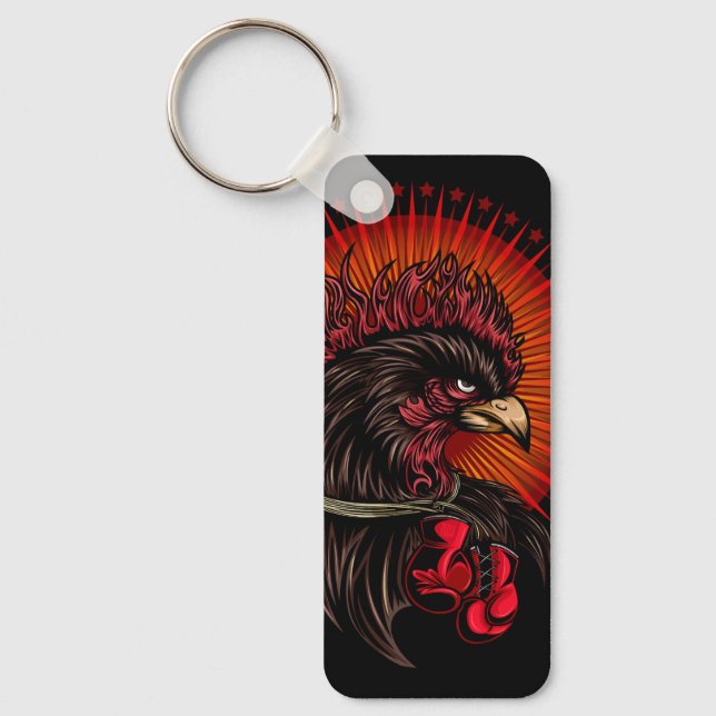 Boxing Rooster Keychain (Front)
