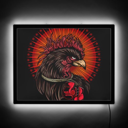 Boxing Rooster LED Sign