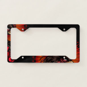 Boxing Rooster License Plate Frame