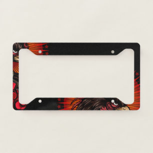 Boxing Rooster License Plate Frame