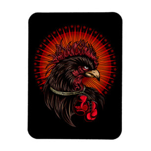 Boxing Rooster Magnet