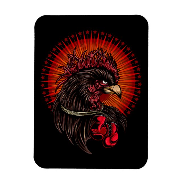 Boxing Rooster Magnet (Vertical)