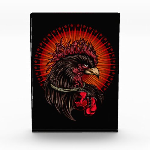 Boxing Rooster Photo Block